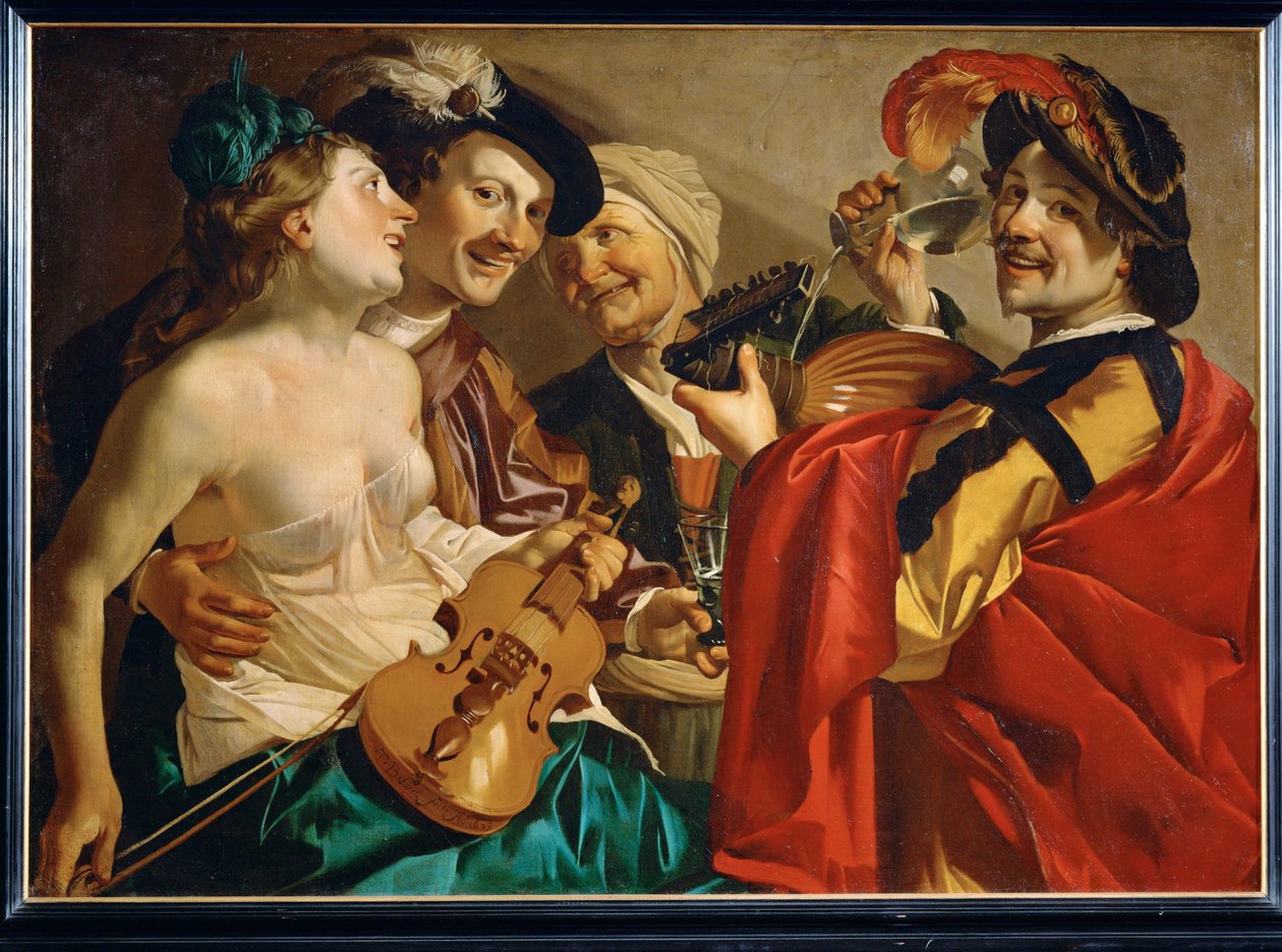 Concert (peinture sur toile) - Dirck van Baburen