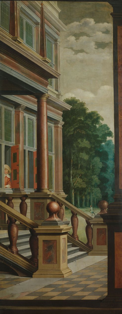 Une séquence décorative : Un escalier extérieur - Dirck van Delen