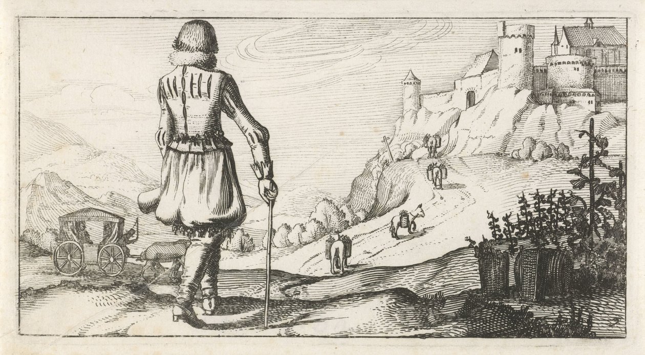Homme en pourpoint dans un paysage montagneux - Dirk Eversen Lons