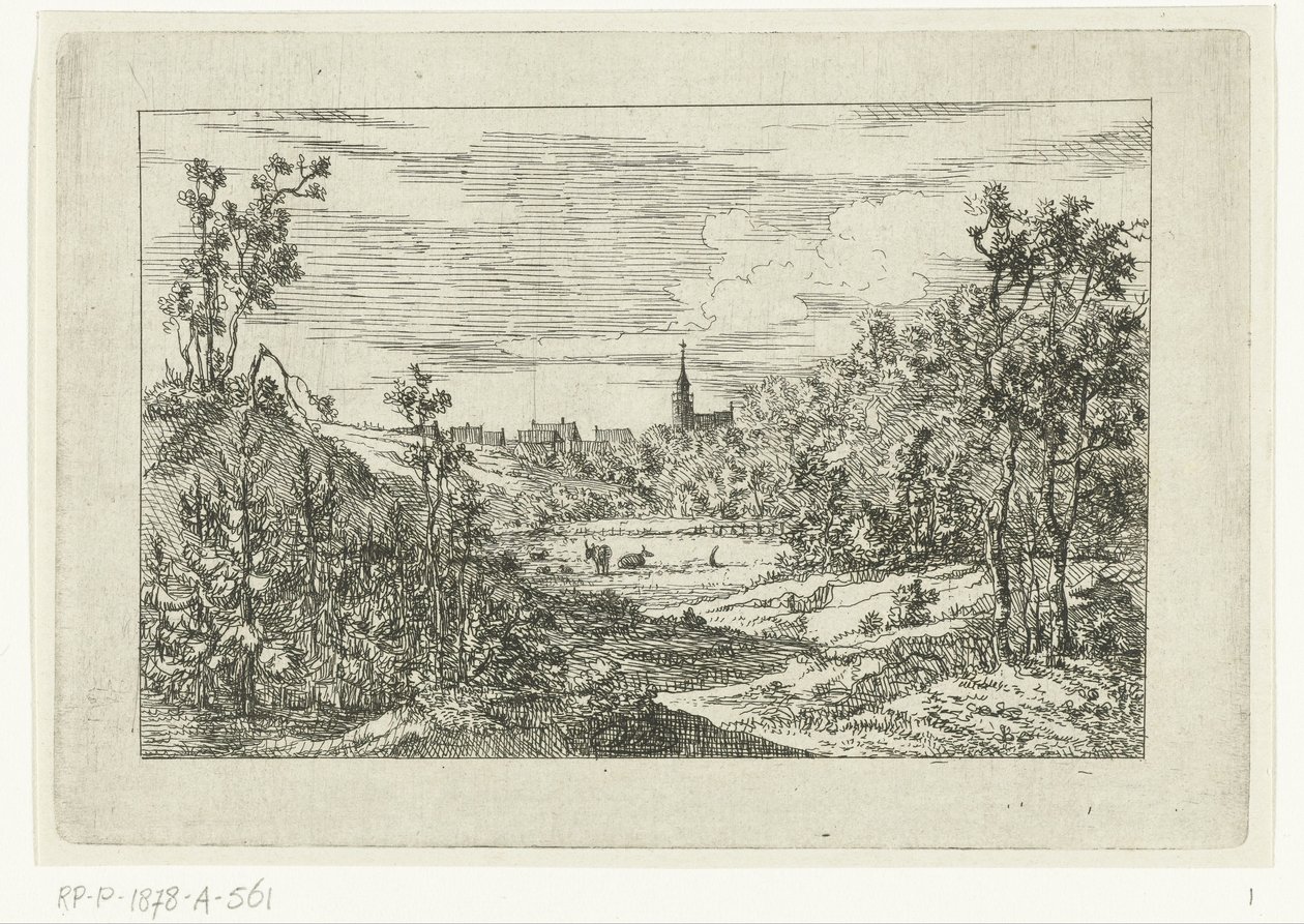 Paysage de dunes et vue sur les maisons et l