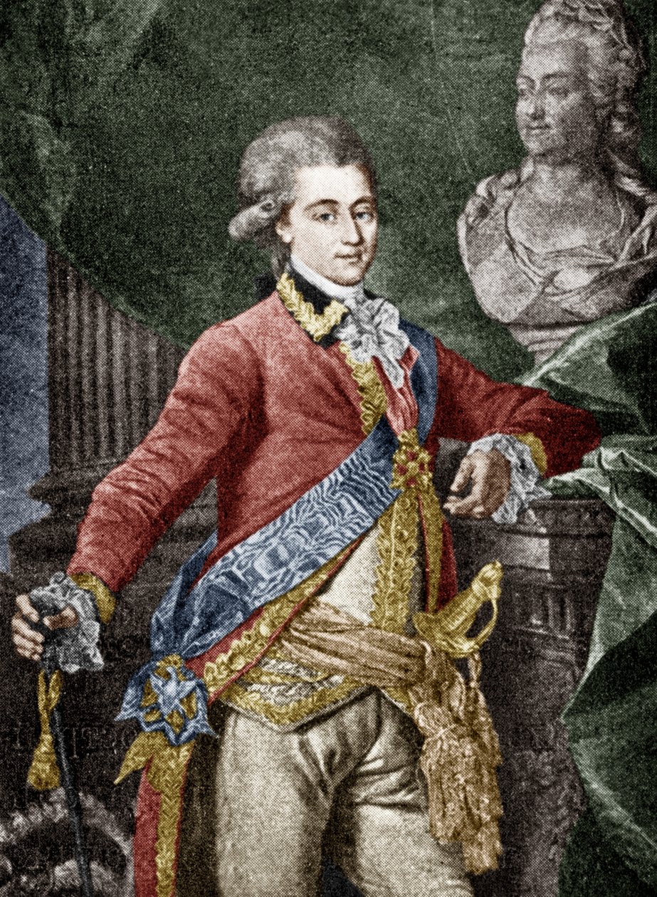 Alexander Dmitrievich Lanskoy (1758-1784) militaire russe, amant de Catherine II de Russie (document colorisé) - Dmitri Grigor