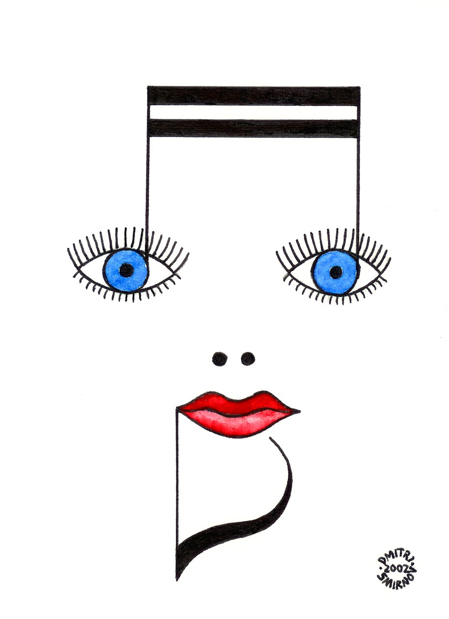 Visage musical - visage féminin dessiné à l