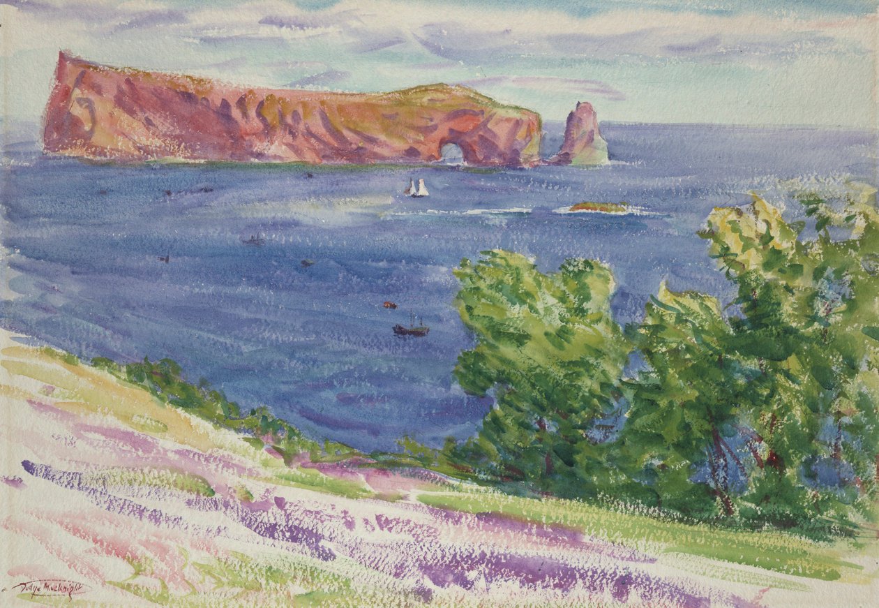 Scènes de rivage avec arbres et falaise - Dodge Macknight