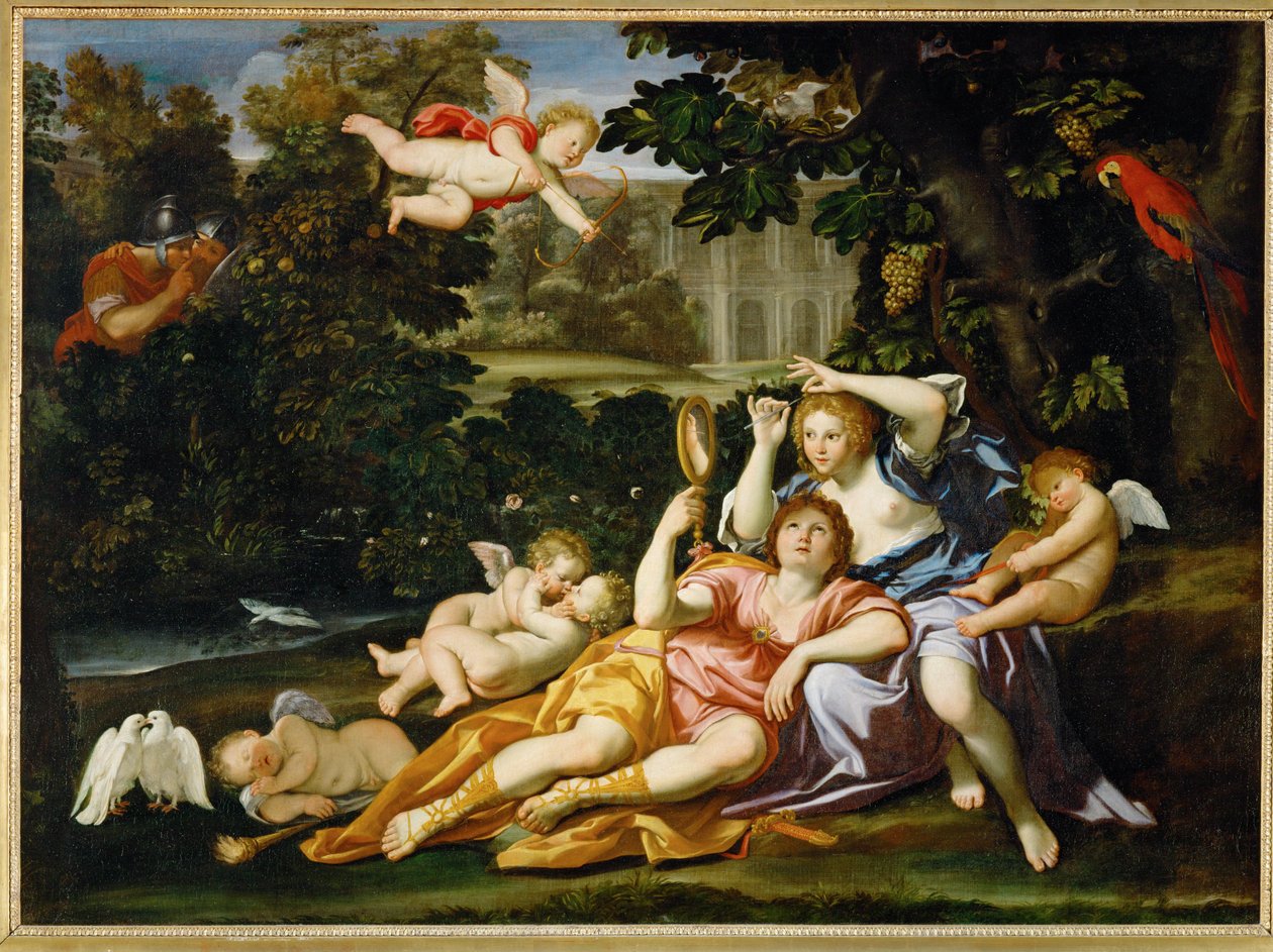 Renaud presentant un miroir a Armide - Rinaldo presents … - Domenichino (1581 1641)