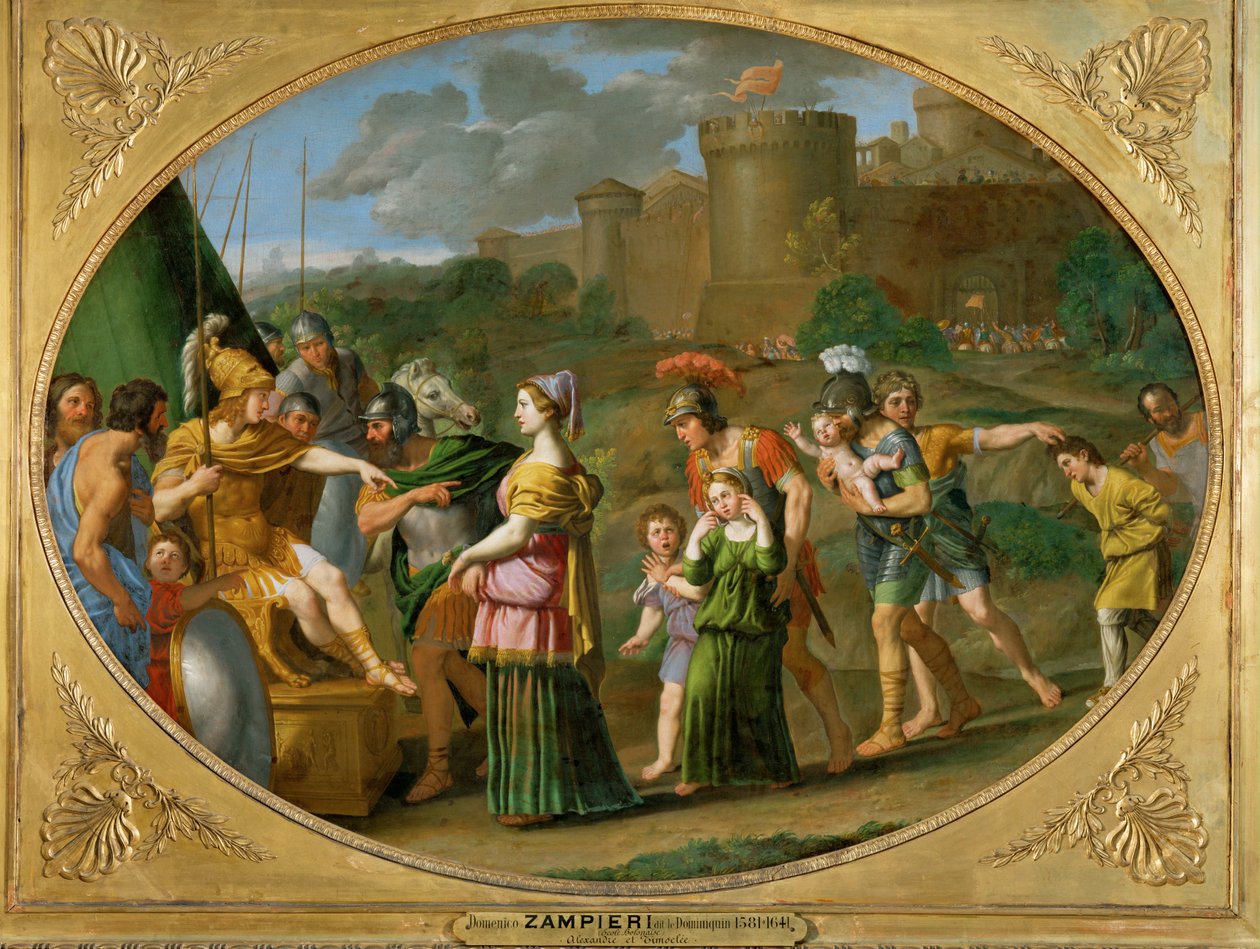 Timoclee captive amenee devant Alexandre - Timoclea est conduite devant Alexandre le Grand en tant que prisonnière ... - Domenichino (1581 1641)