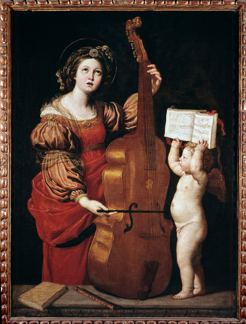 Sainte Cécile avec un ange tenant une partition - Domenichino