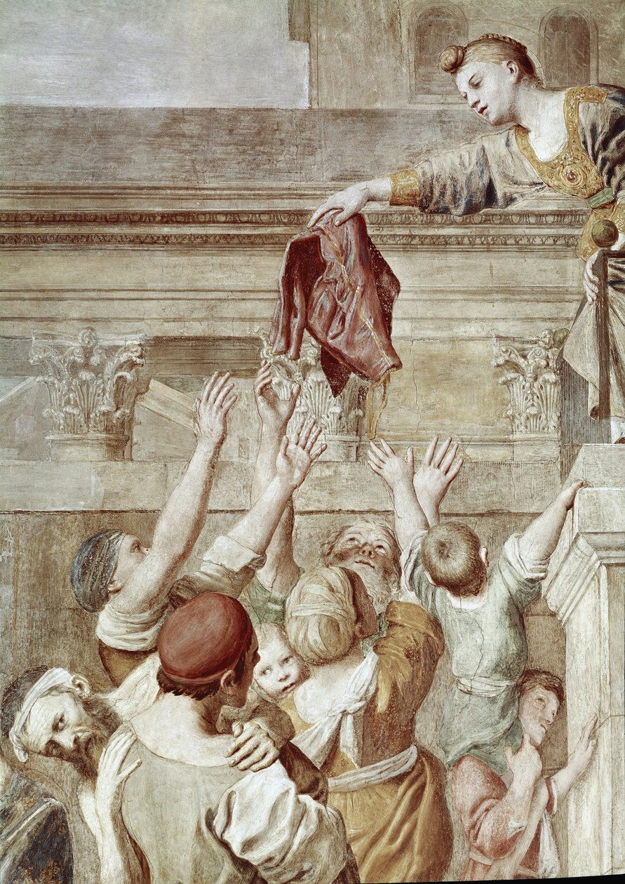 Histoire de Sainte Cécile : Aumône de Sainte Cécile (détail) - Domenichino