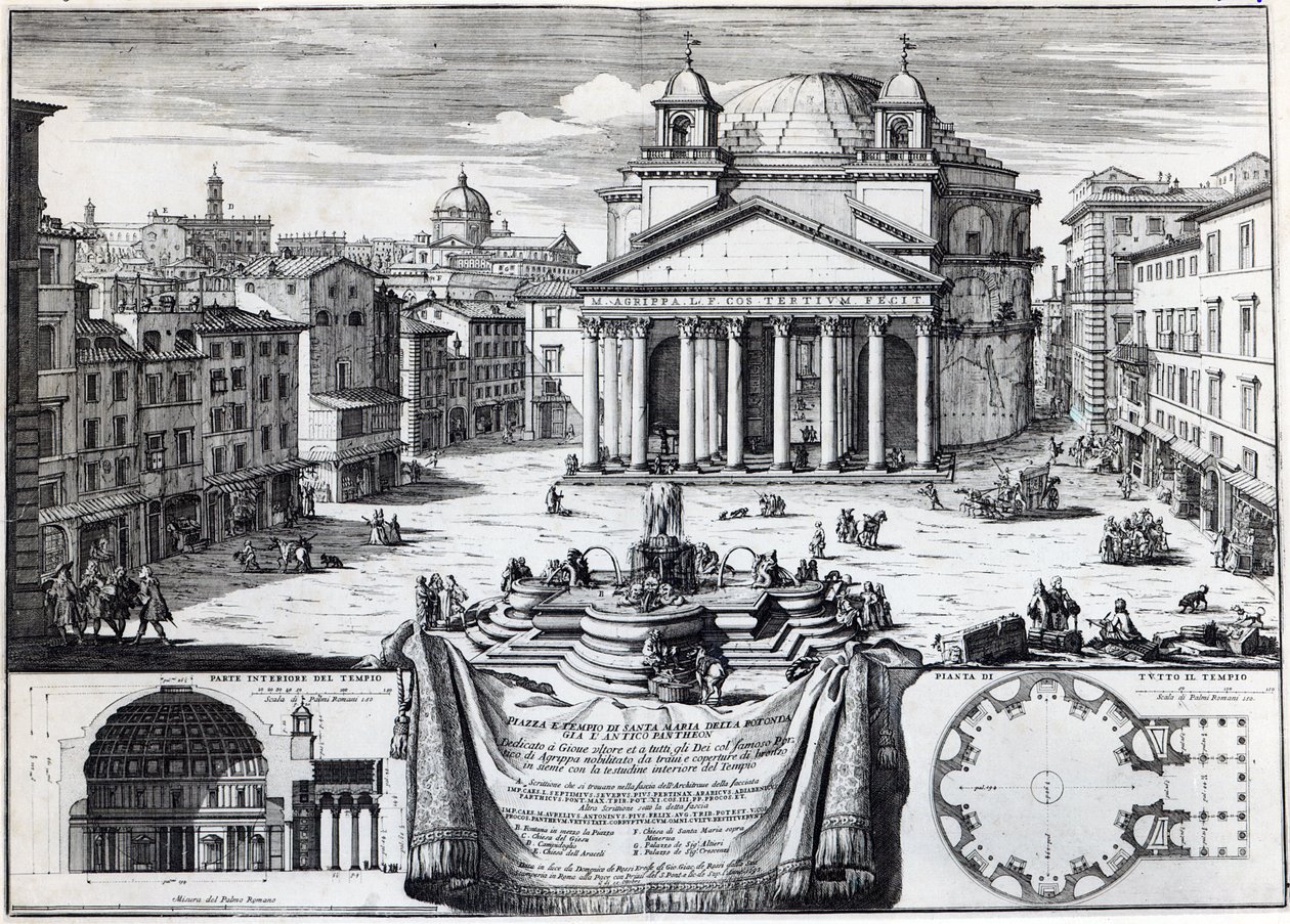 Piazza della Rotonda avec vue sur le Panthéon - Domenico de