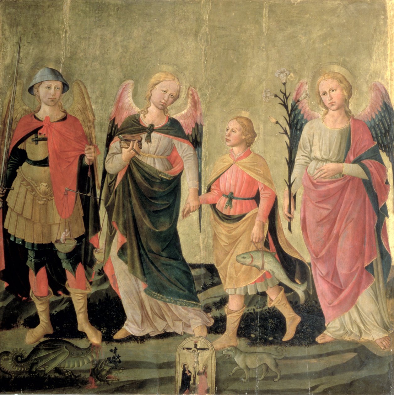 Les trois archanges et Tobie - Domenico di Michelino