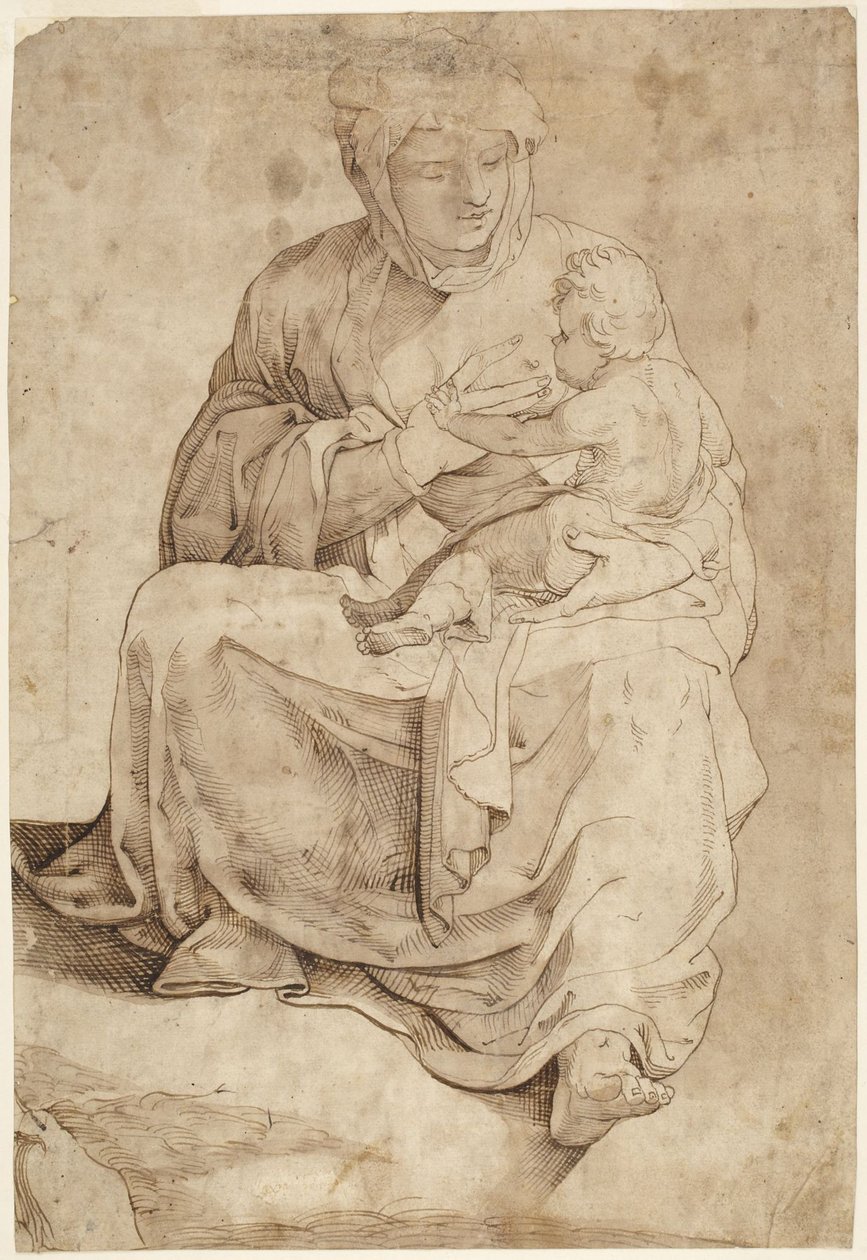 Vierge assise allaitant l
