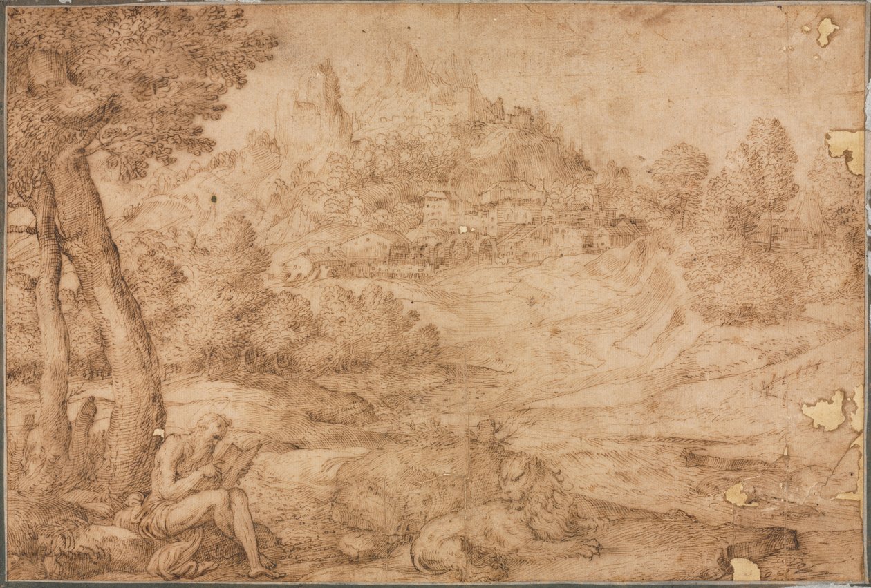 Saint Jérôme dans un paysage, vers 1530 - Domenico Campagnola
