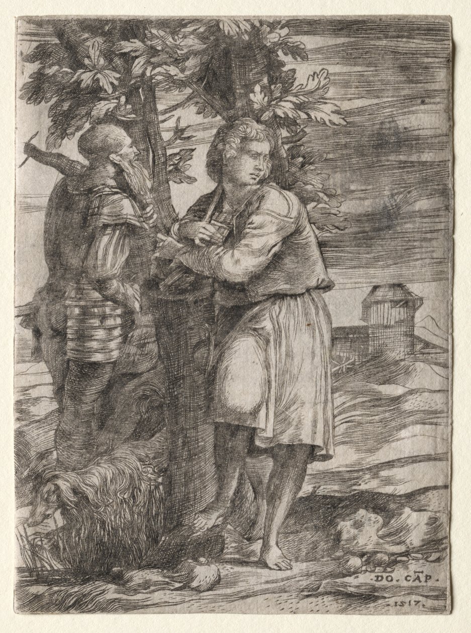 Berger et vieux guerrier - Domenico Campagnola