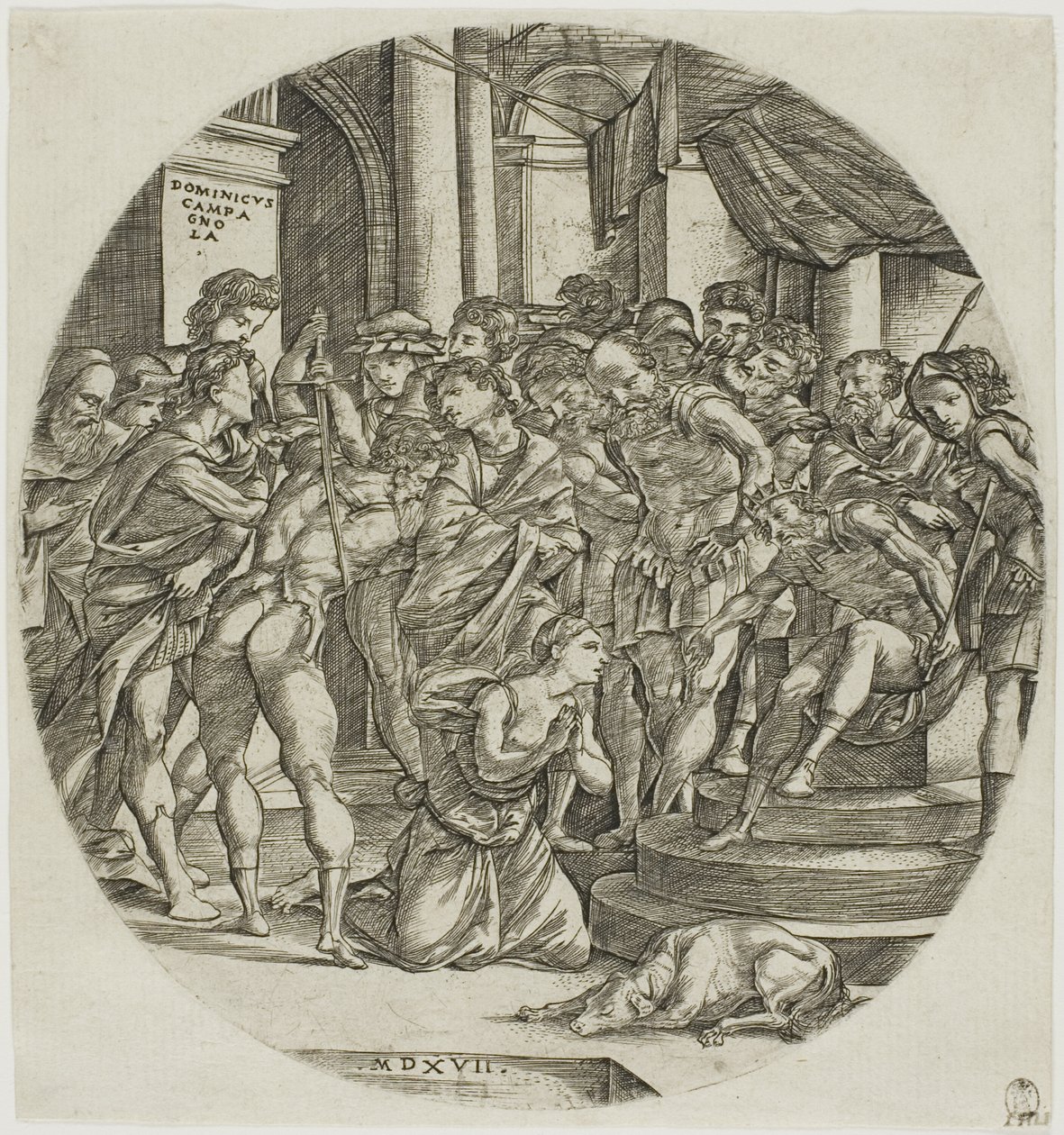 La Décapitation de Sainte Catherine - Domenico Campagnola