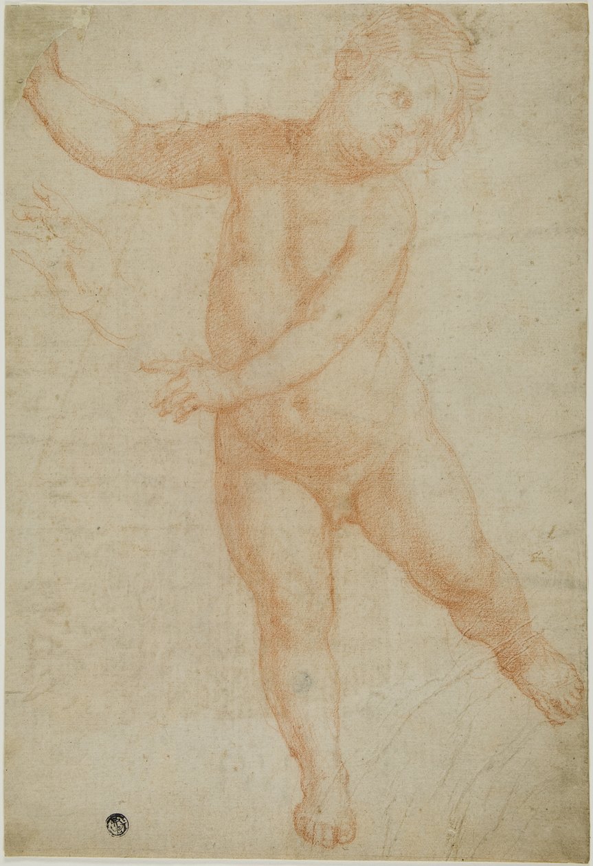 Putto posé sur la jambe droite (recto) ; Esquisse d