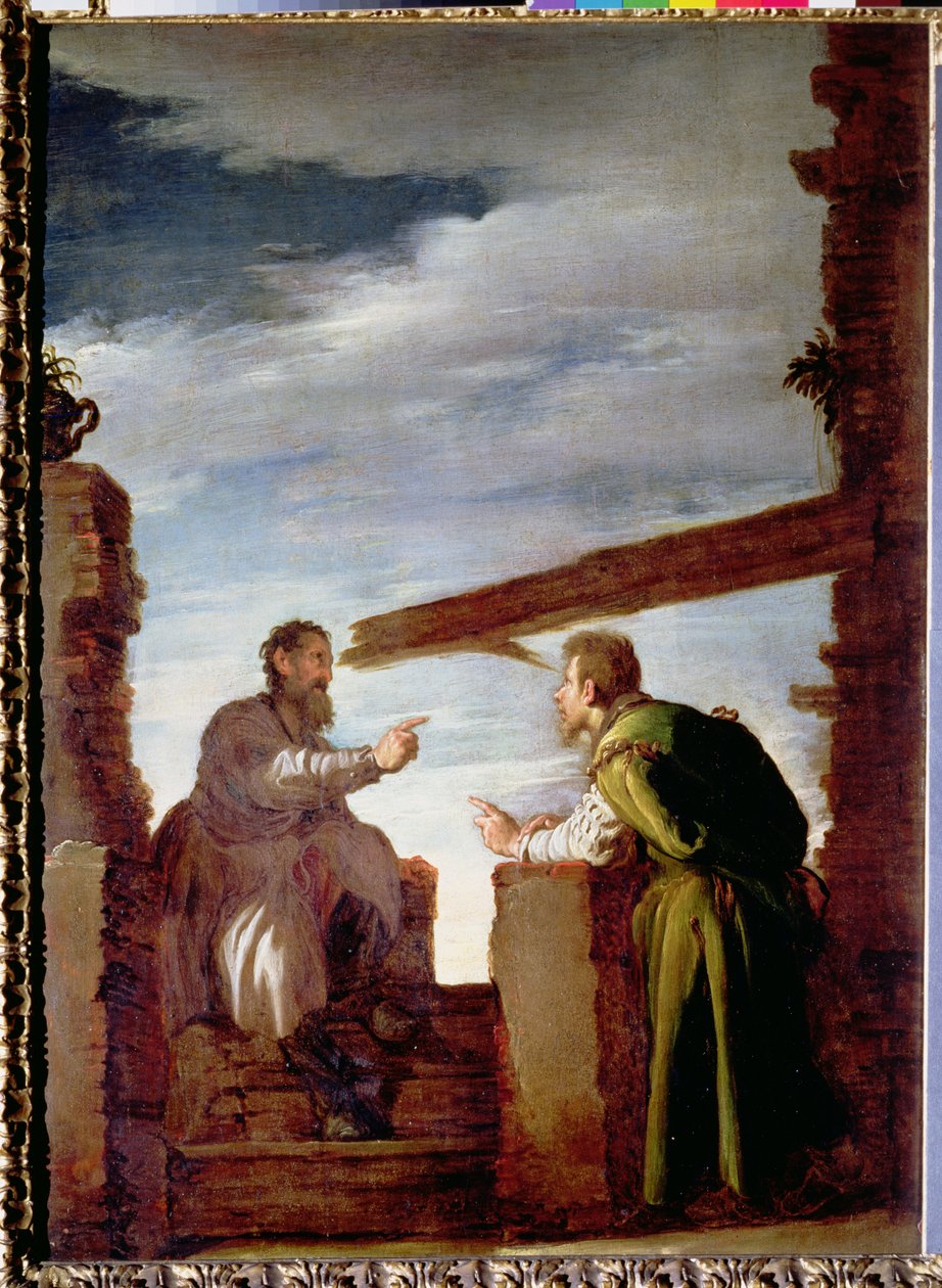 La parabole de la paille et de la poutre, vers 1620 (huile sur toile) - Domenico Fetti or Feti