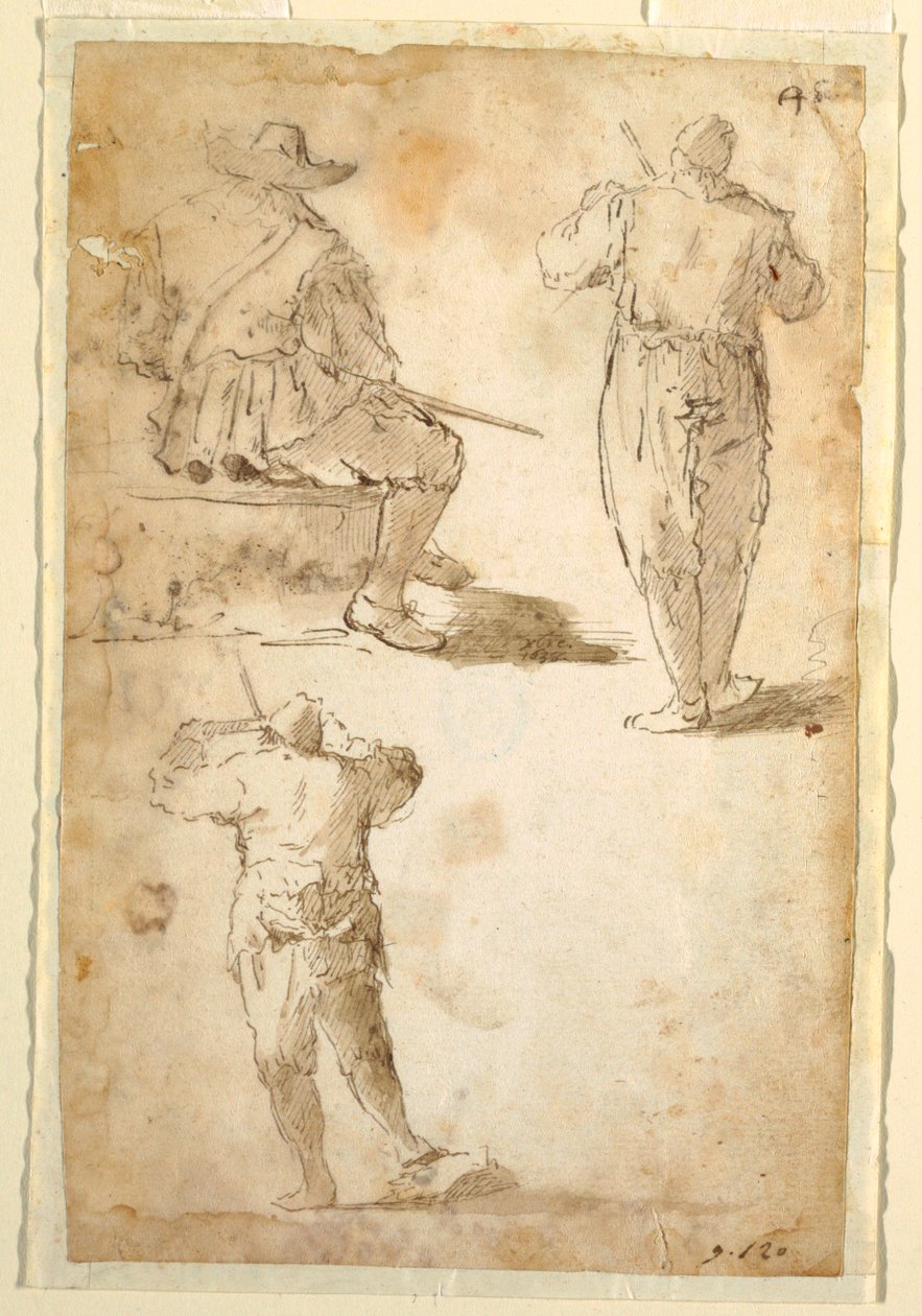 Trois hommes - Domenico Gargiulo, called Micco Spadaro