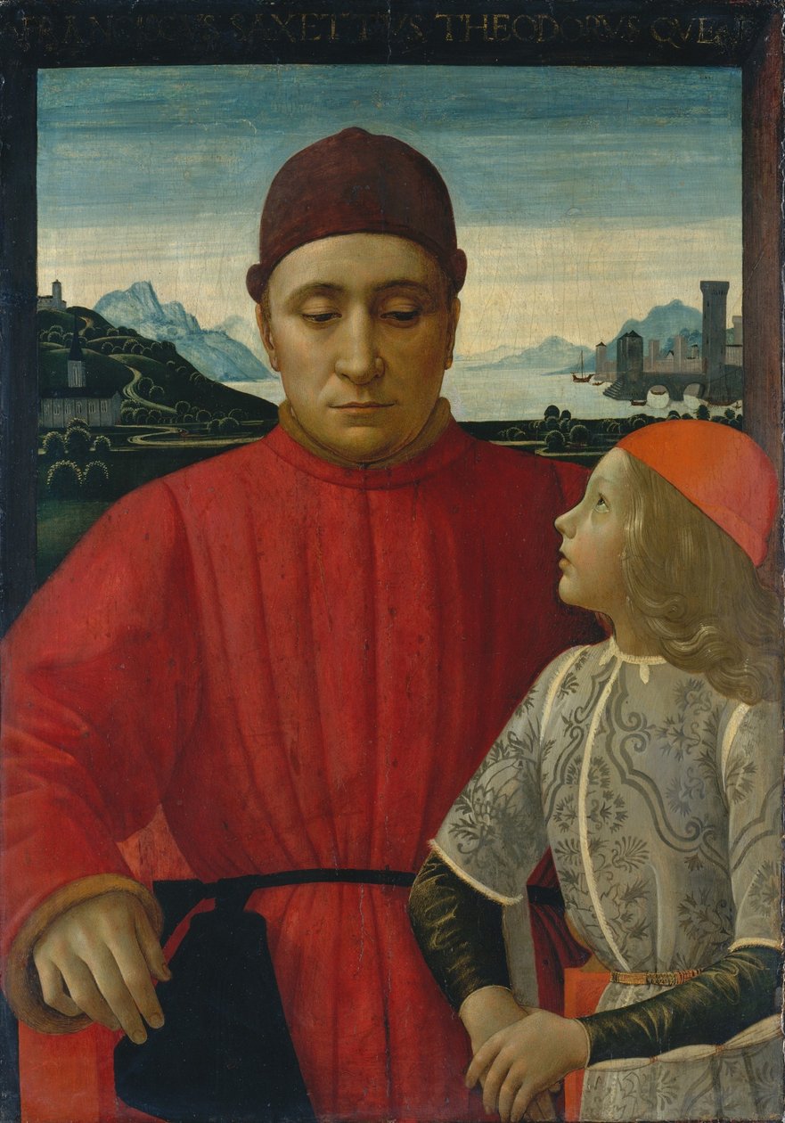 Italien : Portrait de Francesco Sassetti avec son fils Teodoro Francesco Sassetti et son fils Teodoro - Domenico Ghirlandaio