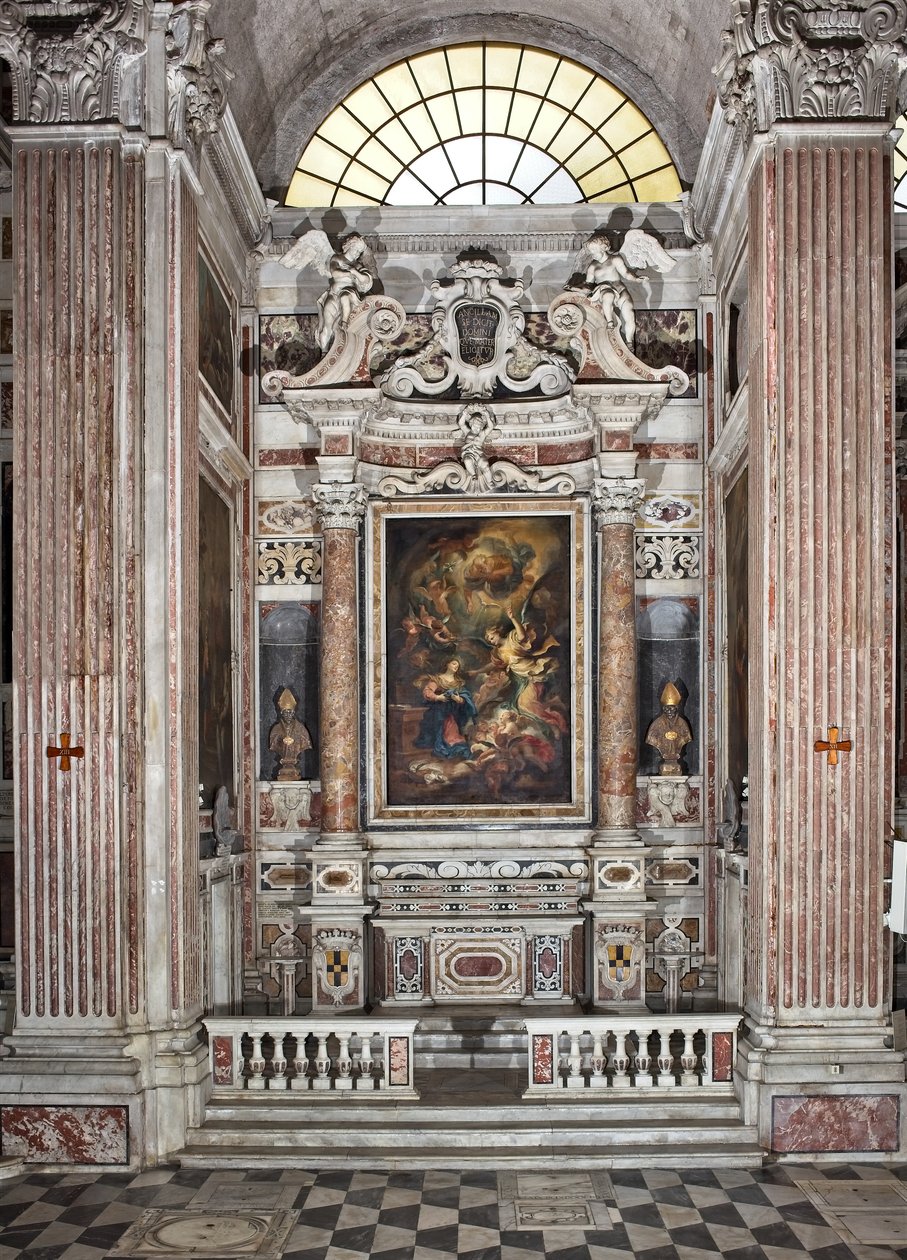 Annonciation, autel, sixième chapelle, c.1679 - Domenico I Piola