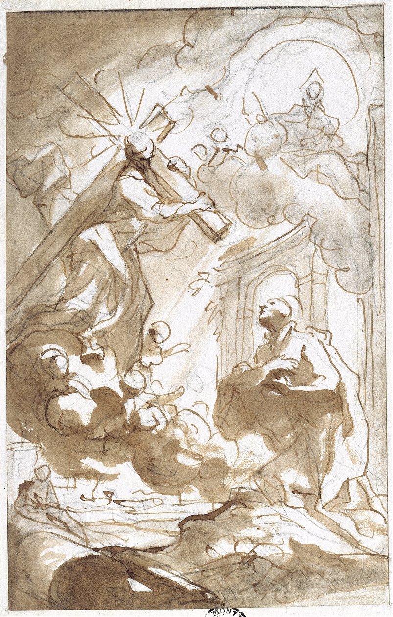 Le Christ portant sa croix apparaît à saint Ignace de Loyola - Domenico Piola