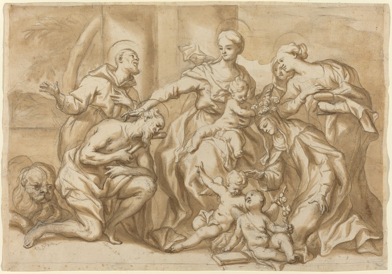 Madonna entourée de saints - Domenico Piola