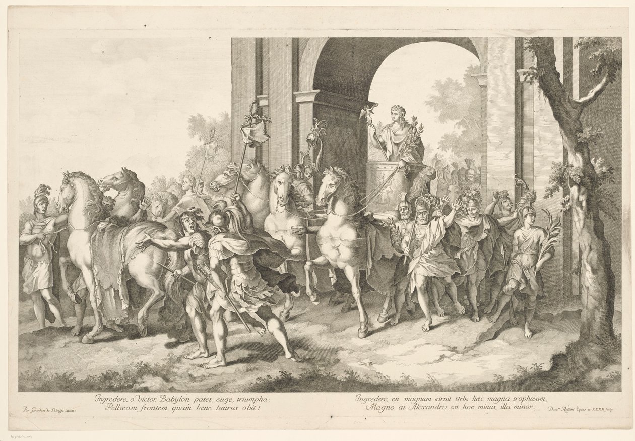 Défilé militaire avec Alexandre le Grand sur un char de triomphe (Triomphe d