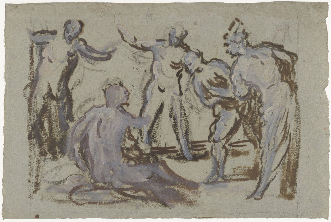 Job sur le tas de fumier, entouré de ses amis - Domenico Tintoretto