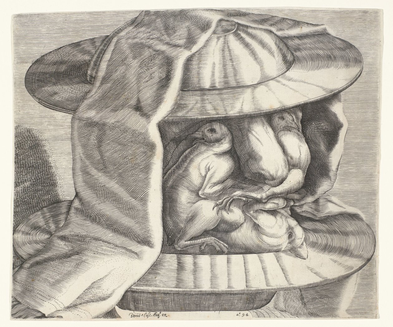 Une tête grotesque avec un casque dans le style d