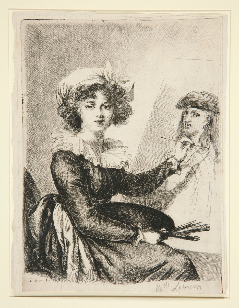 Louise-Elisabeth Vigée-Lebrun, après et en miroir du portrait de 1790 aux Uffizzi - Dominique Vivant Denon