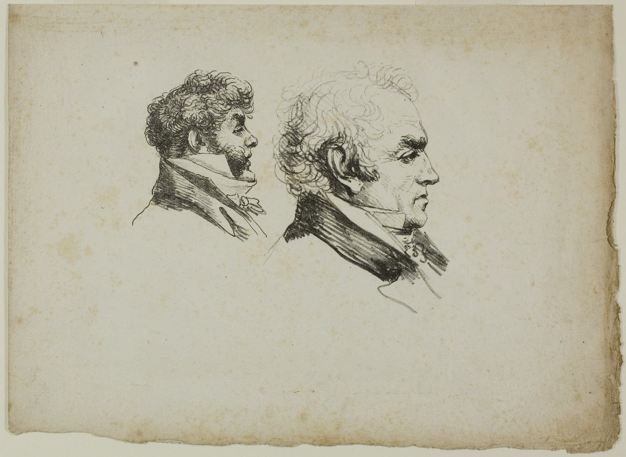 Portrait de profil des imprimeurs Brunet et Lasteyrie - Dominique Vivant Denon