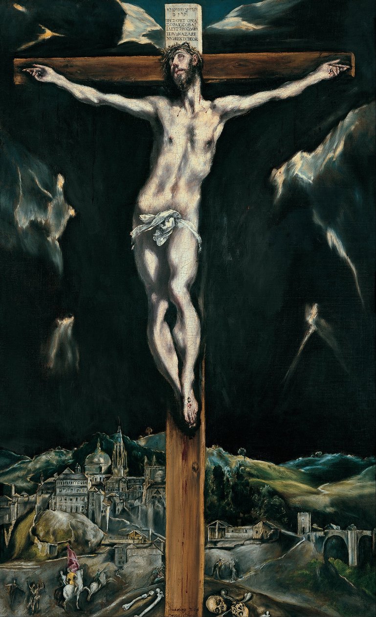 Christ crucifié avec Tolède en arrière-plan - El Greco