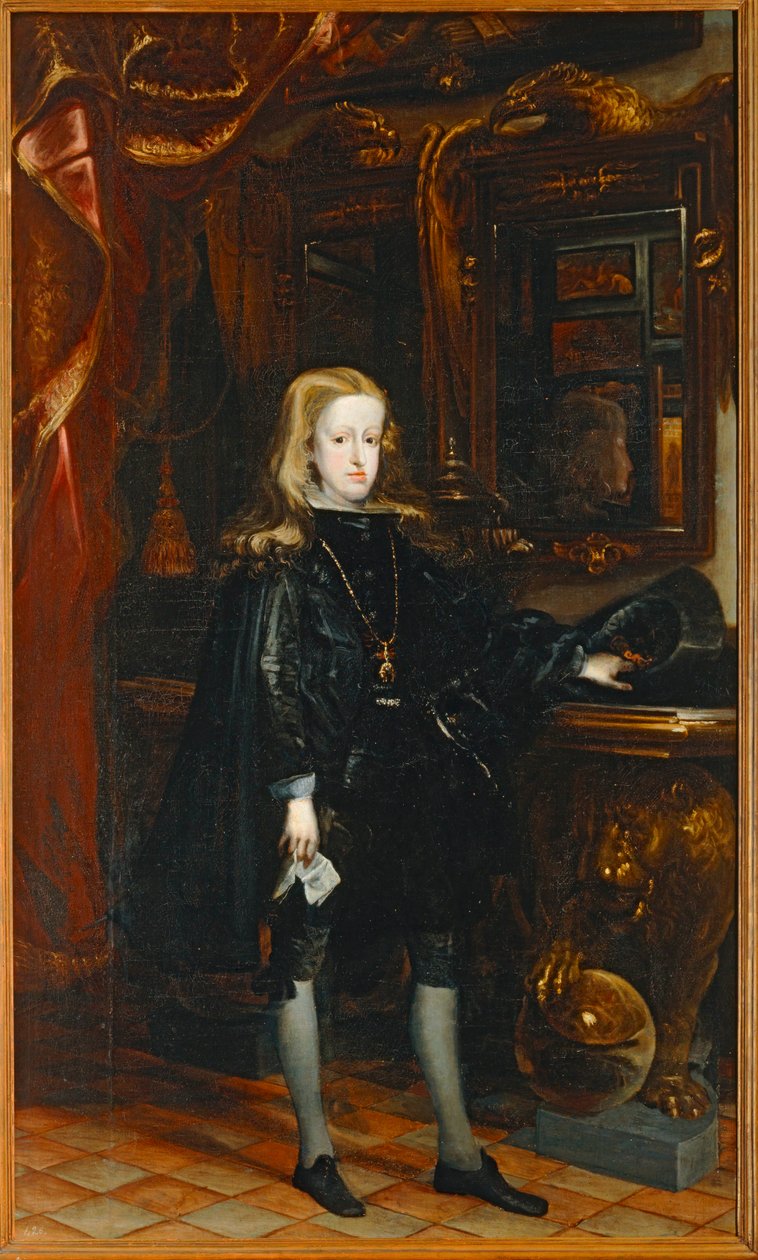 Carlos II, en costume noir avec la Toison d