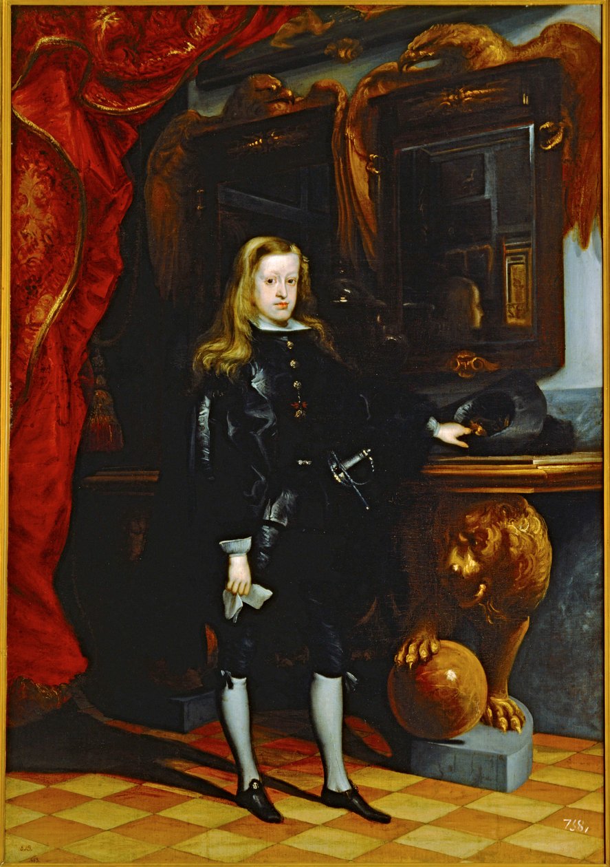 Carlos II, fils de Philipp IV ... (peinture sur toile) - Don Juan Carreno de Miranda