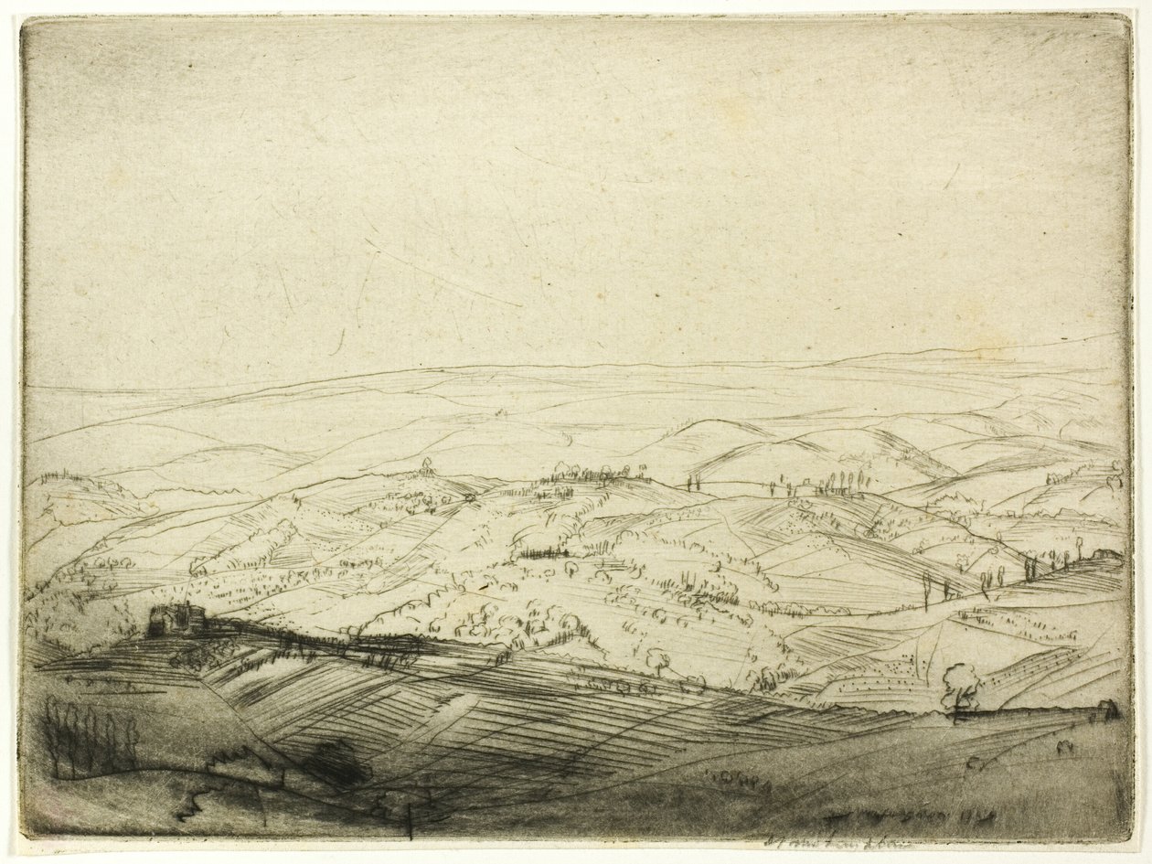 Esquisse des murs de San Gimignano - Donald Shaw MacLaughlan