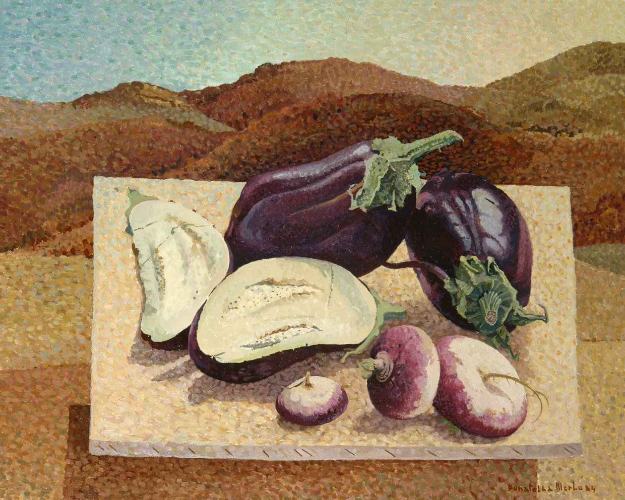Nature morte sur toile dans un paysage - Donatella Merlo