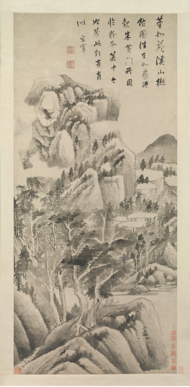Habitations ombragées parmi les ruisseaux et les montagnes, vers 1622-25 - Dong Qichang