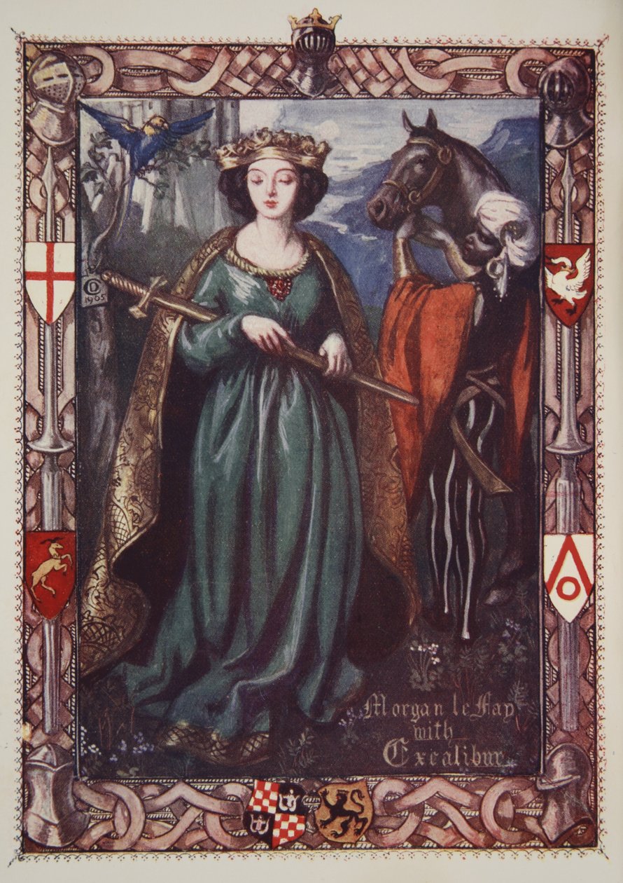 Morgan le Fay avec Excalibur, illustration de 