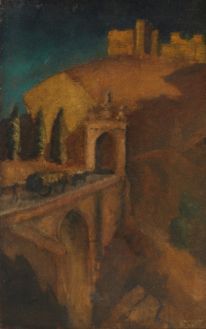 Paysage de montagne avec pont (verso), c.1910 - Dora (attr. to) Carrington