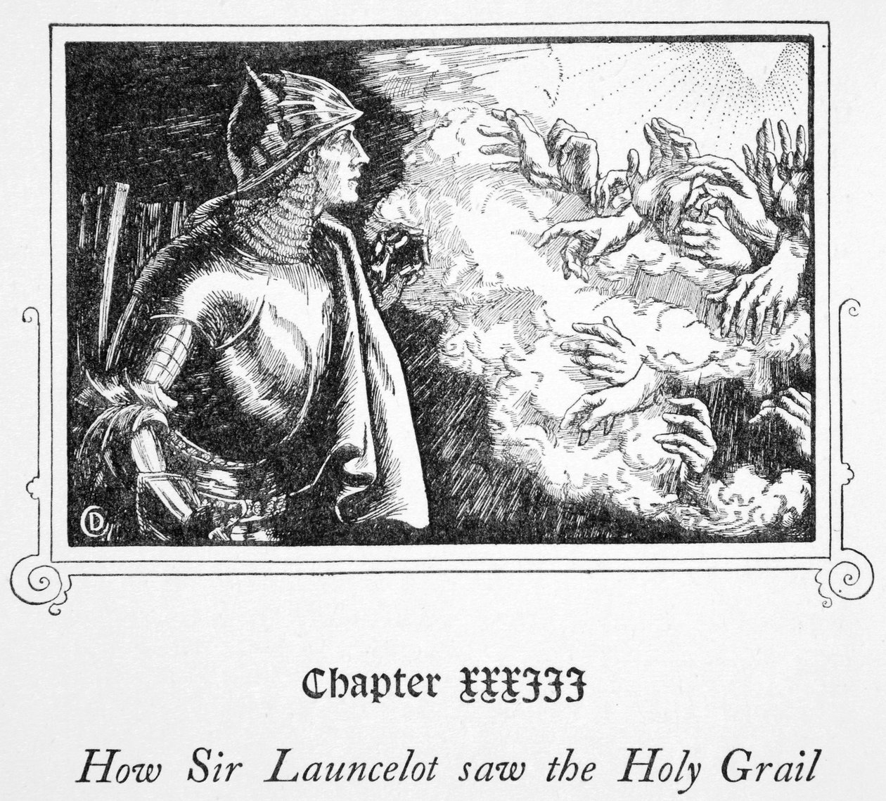 Comment Sir Launcelot vit le Saint Graal, 1905 - Dora Curtis