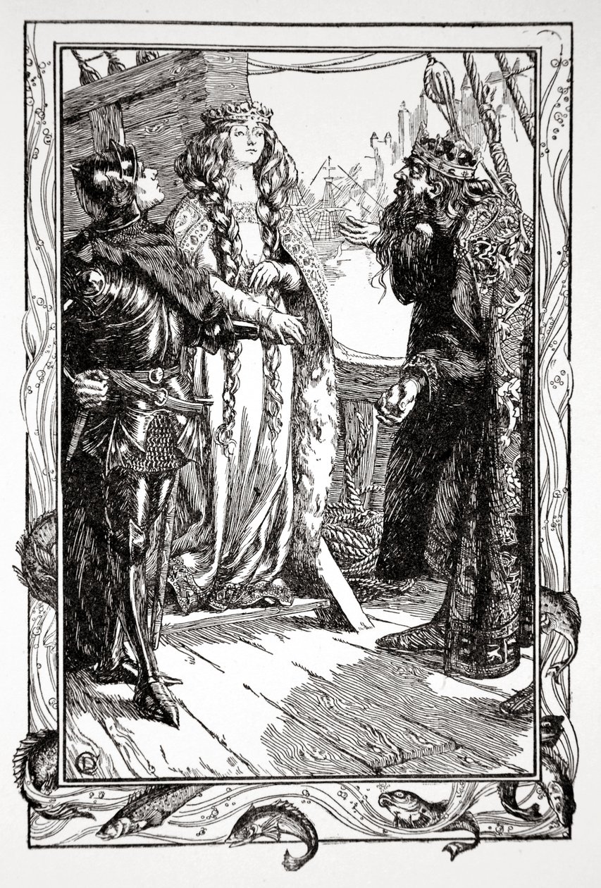 Le Roi Anguish donne Isolt à Sir Tristram, 1905 - Dora Curtis