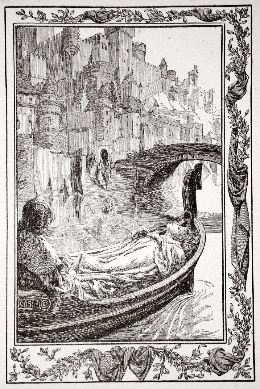 La barge flottait sur la rivière, 1905 - Dora Curtis