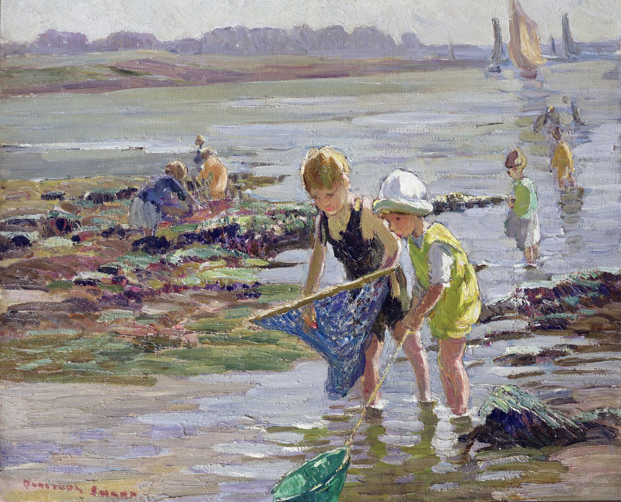 Enfants jouant au bord de la mer - Dorothea Sharp