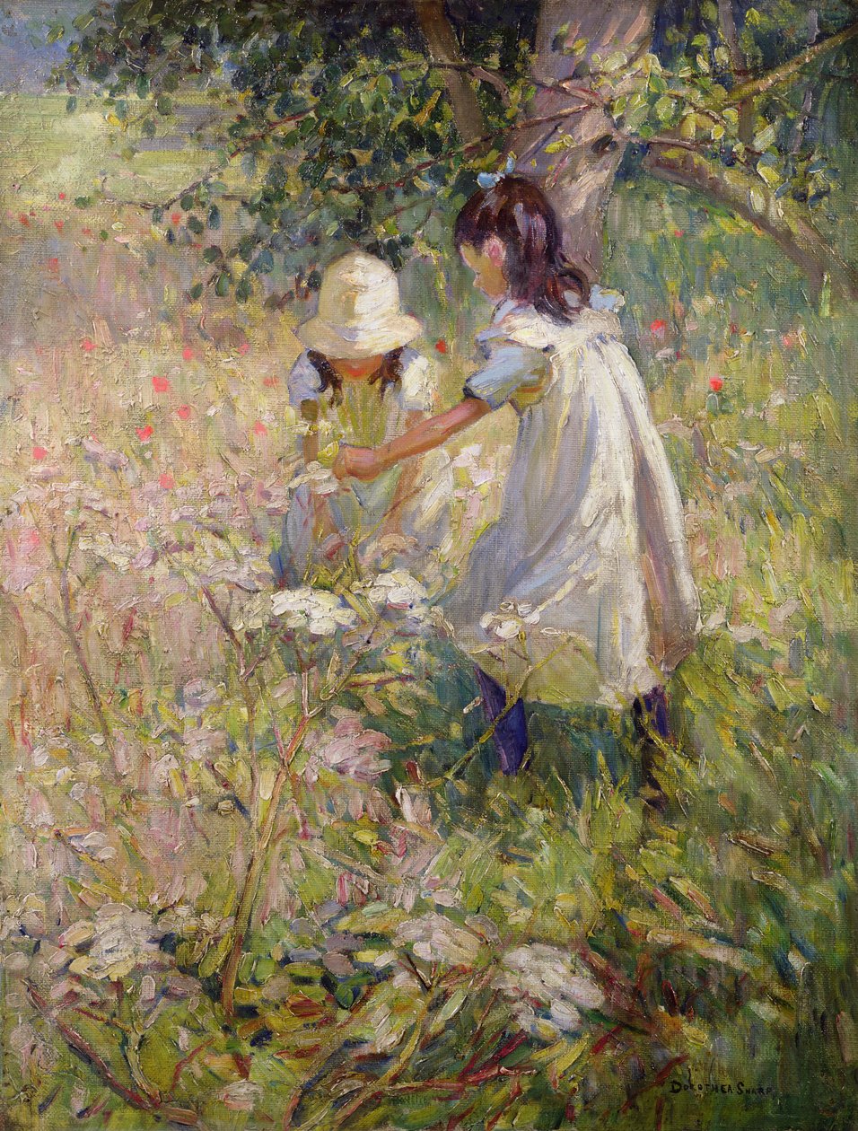 Cueillette de fleurs sauvages (huile sur toile) - Dorothea Sharp