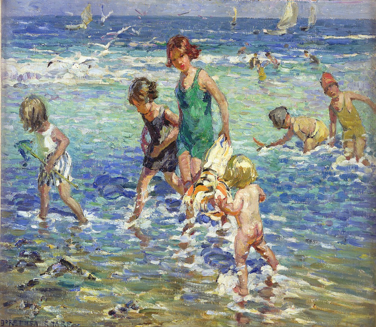 Baigneurs de mer (huile sur toile) - Dorothea Sharp