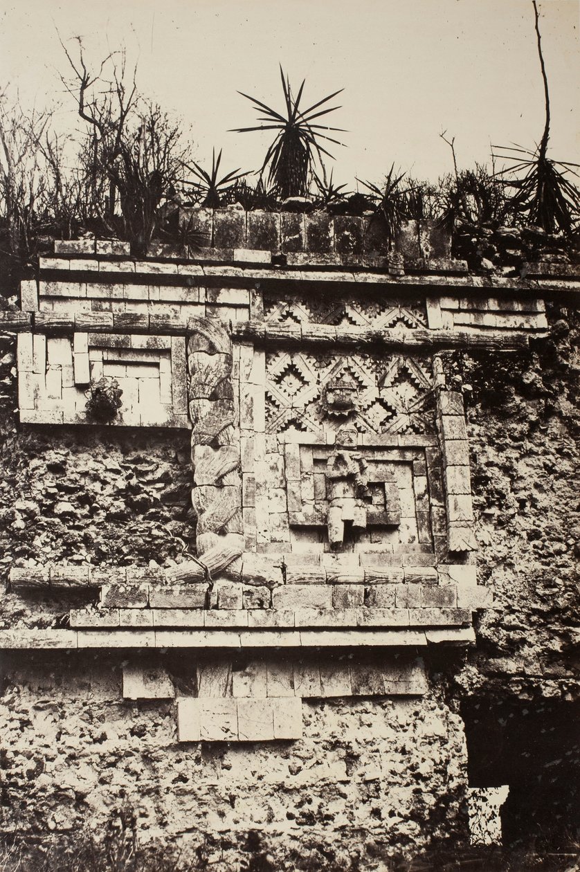 Uxmal, Bas-relief indien, Palais des Nonnes, 1860 - Désiré Charnay