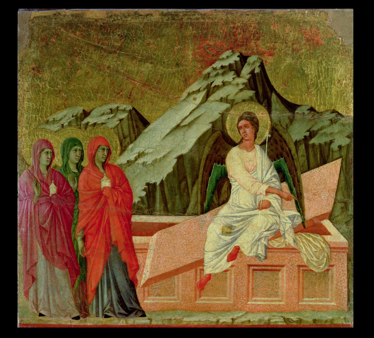 Maesta : Les Trois Maries au tombeau du Christ, 1308-11 - Duccio di Buoninsegna
