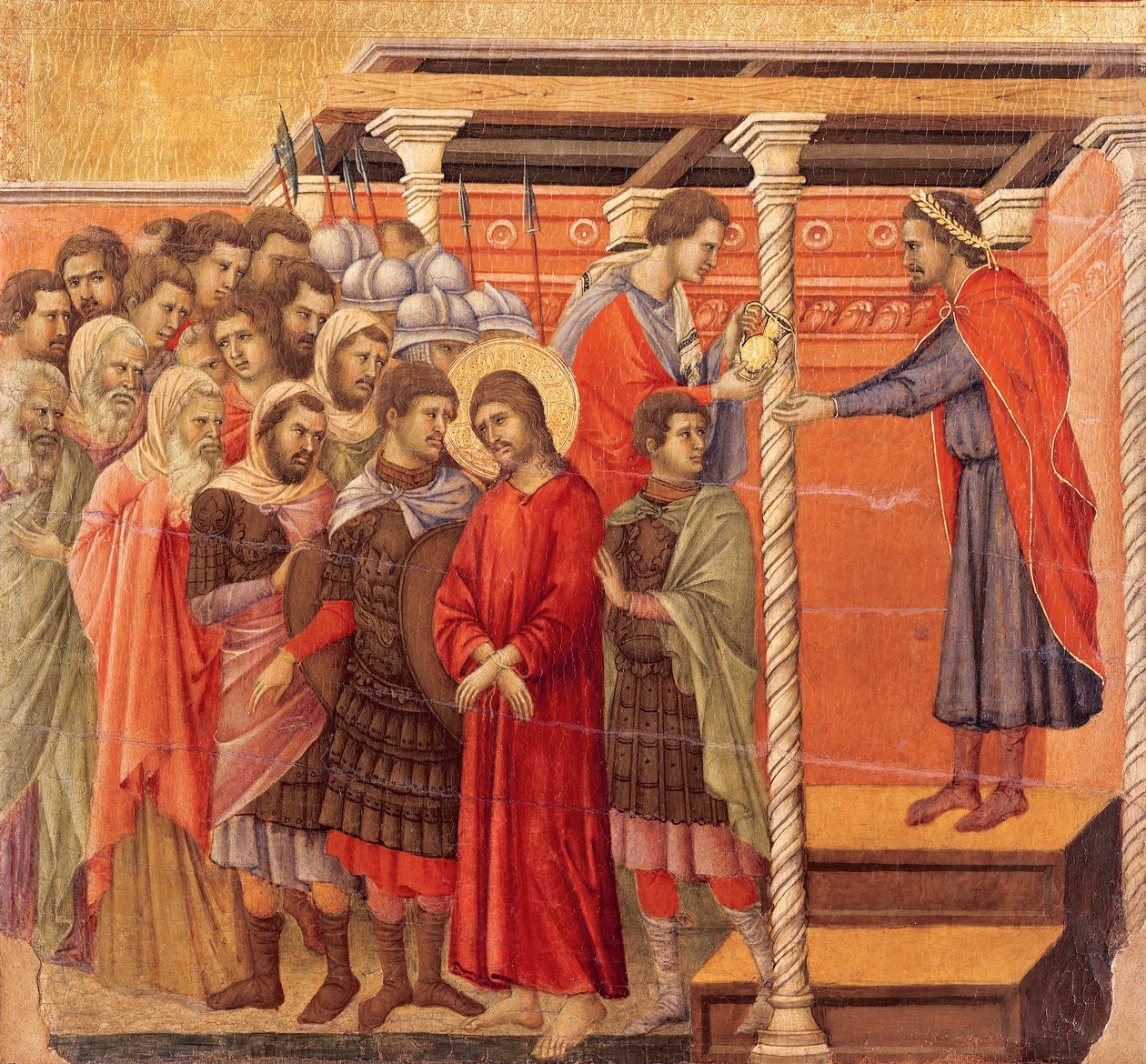 Pilate se lavant les mains (détail) - Duccio di Buoninsegna