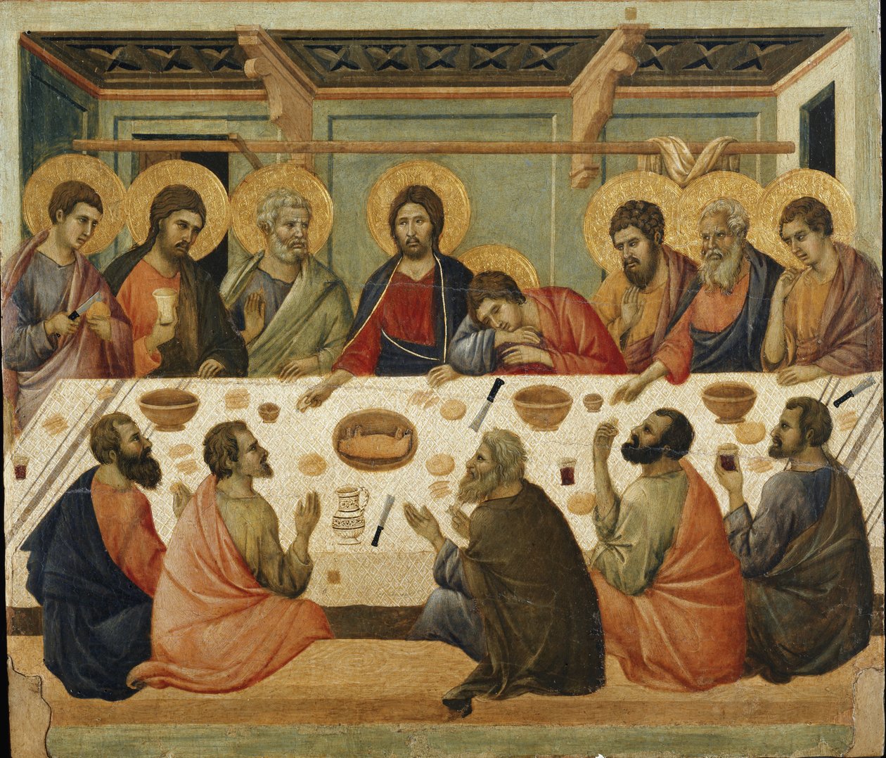 La Cène. Dos du retable de la Maestà - Duccio di Buoninsegna