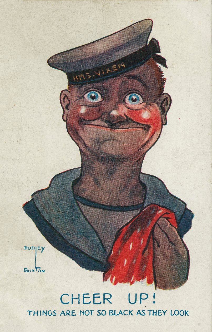 Marin au visage couvert de suie (lithographie couleur) - Dudley Buxton