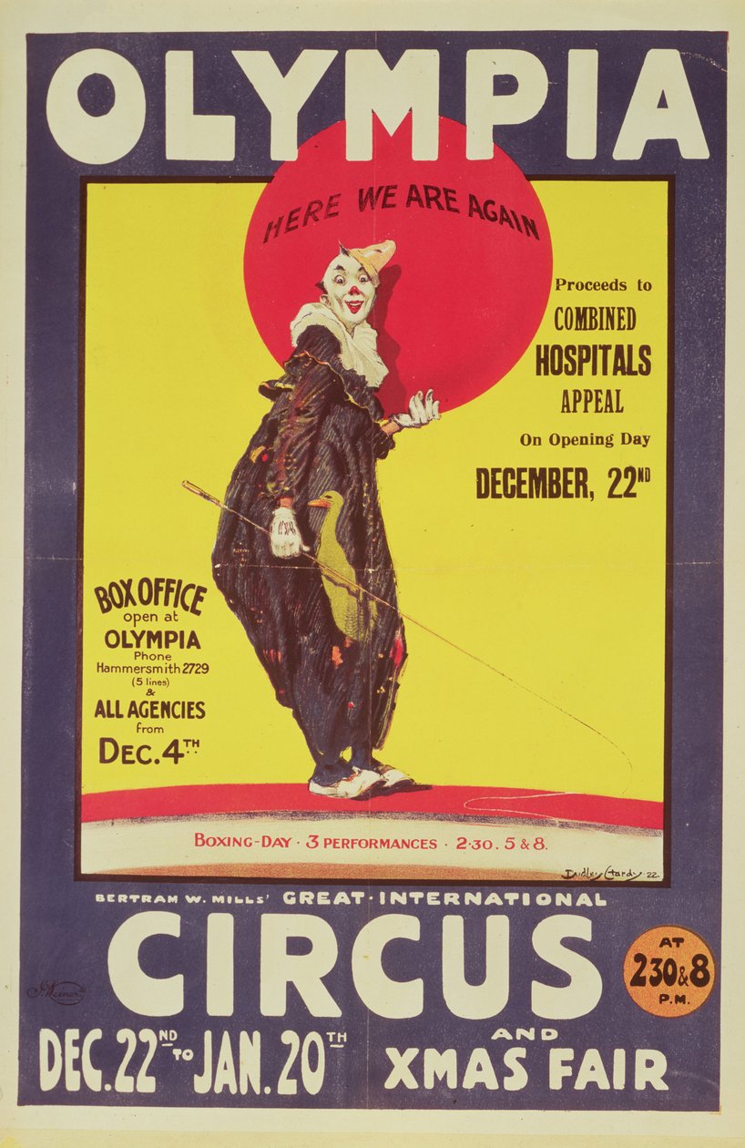 Affiche du cirque Bertram Mills, 1922 - Dudley Hardy