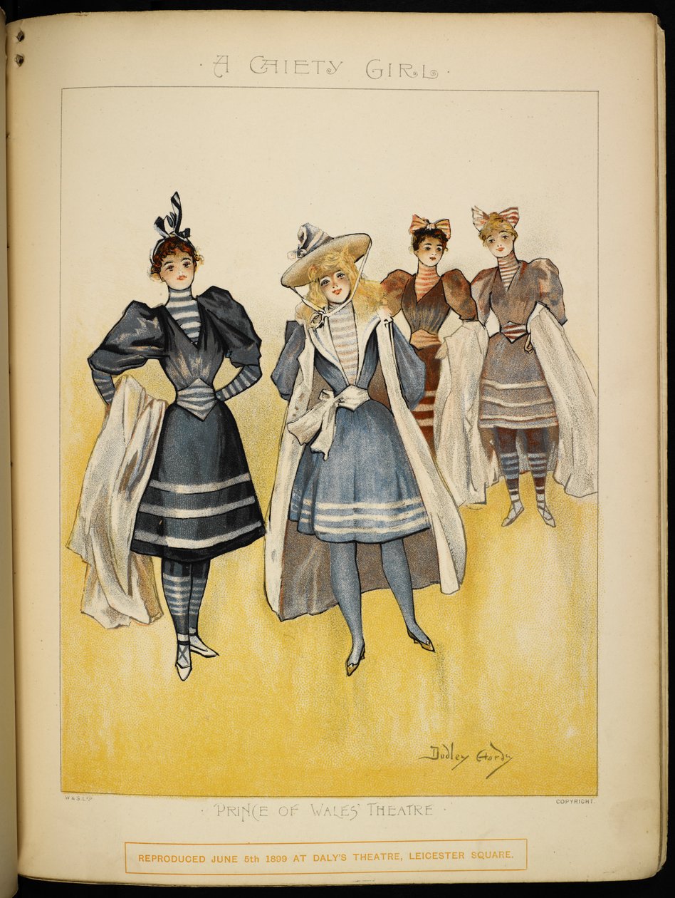 Quatre dames en maillots de bain sur la plage de la Riviera - Dudley Hardy
